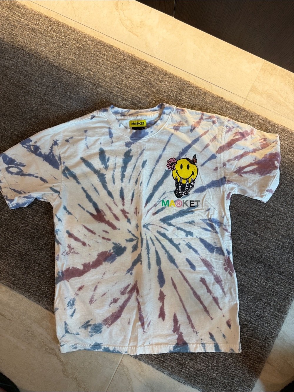 Chinatown Market Smiley Death bright side T-shirt Men’s size M in Tie-Dye